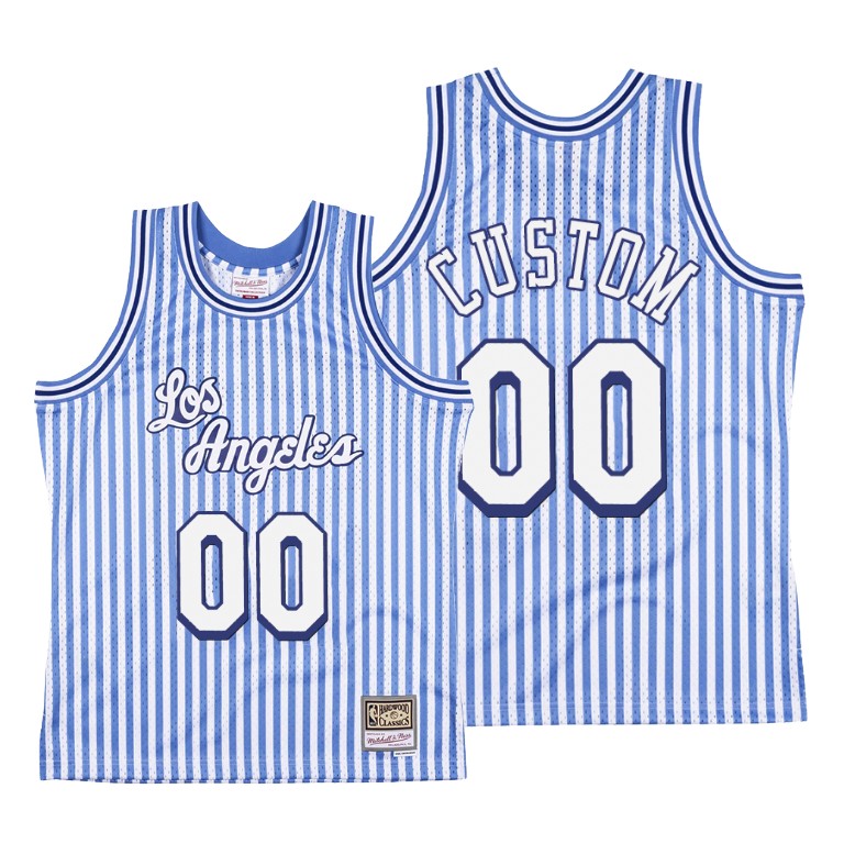 Men's Los Angeles Lakers Custom #00 NBA Stars and Stripes Hardwood Classics Blue Basketball Jersey ZBN0683GJ